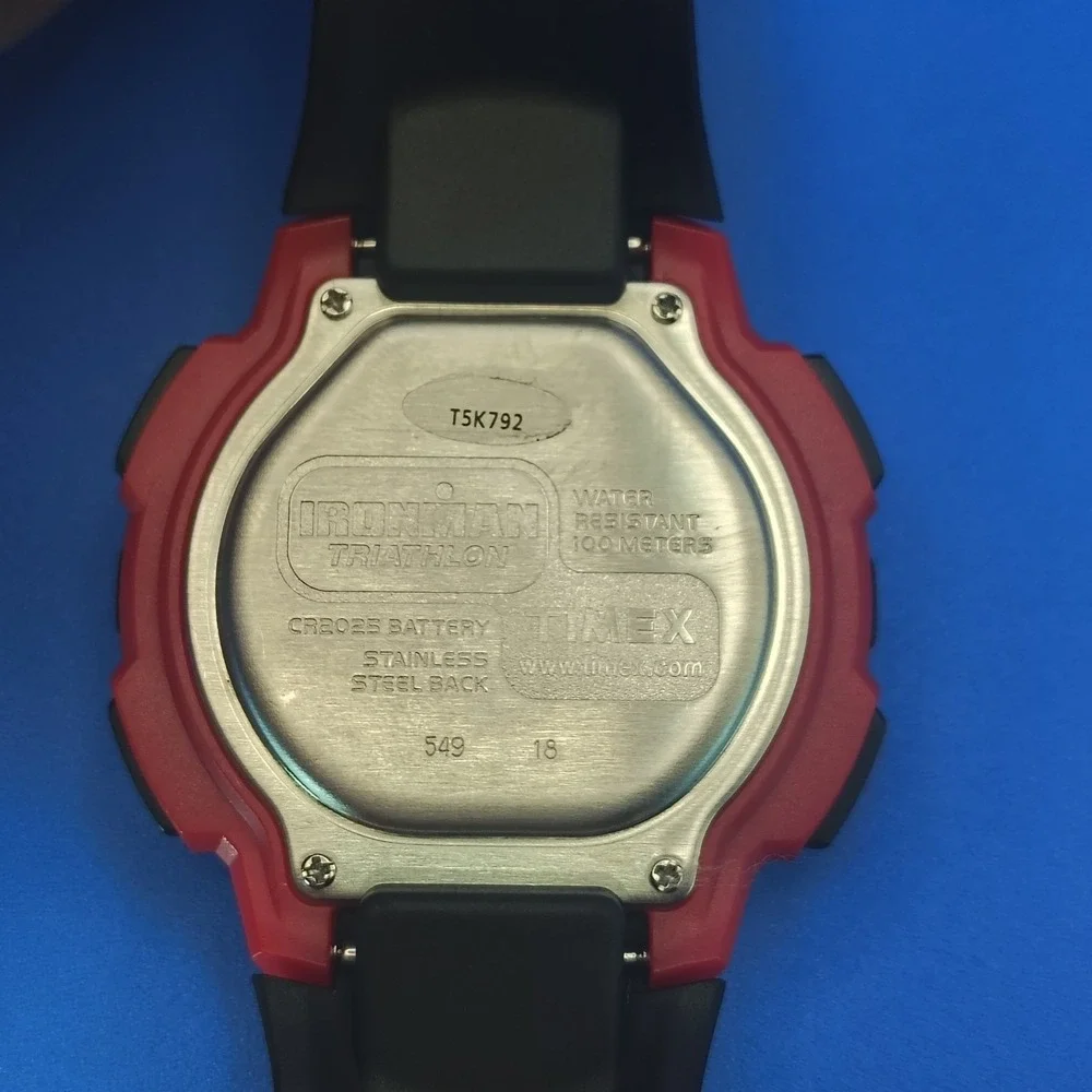 Vintage 2010 Timex Ironman Triathlon 41mm Mens Digital Sports Watch Red 100M WR